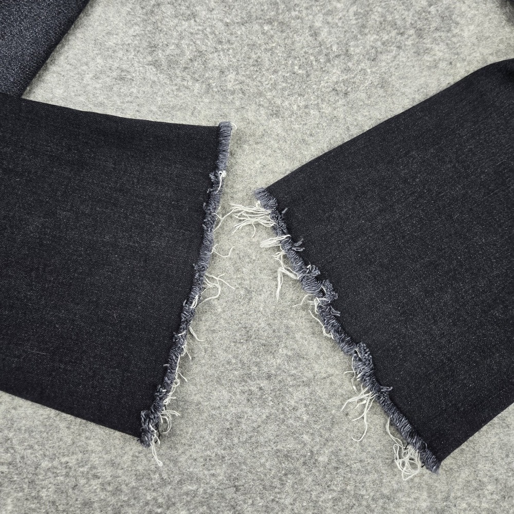 Mother Jeans Womens 28 The Weekender Fray Flare Thunder Road Black Denim Stretch - Picture 12 of 13